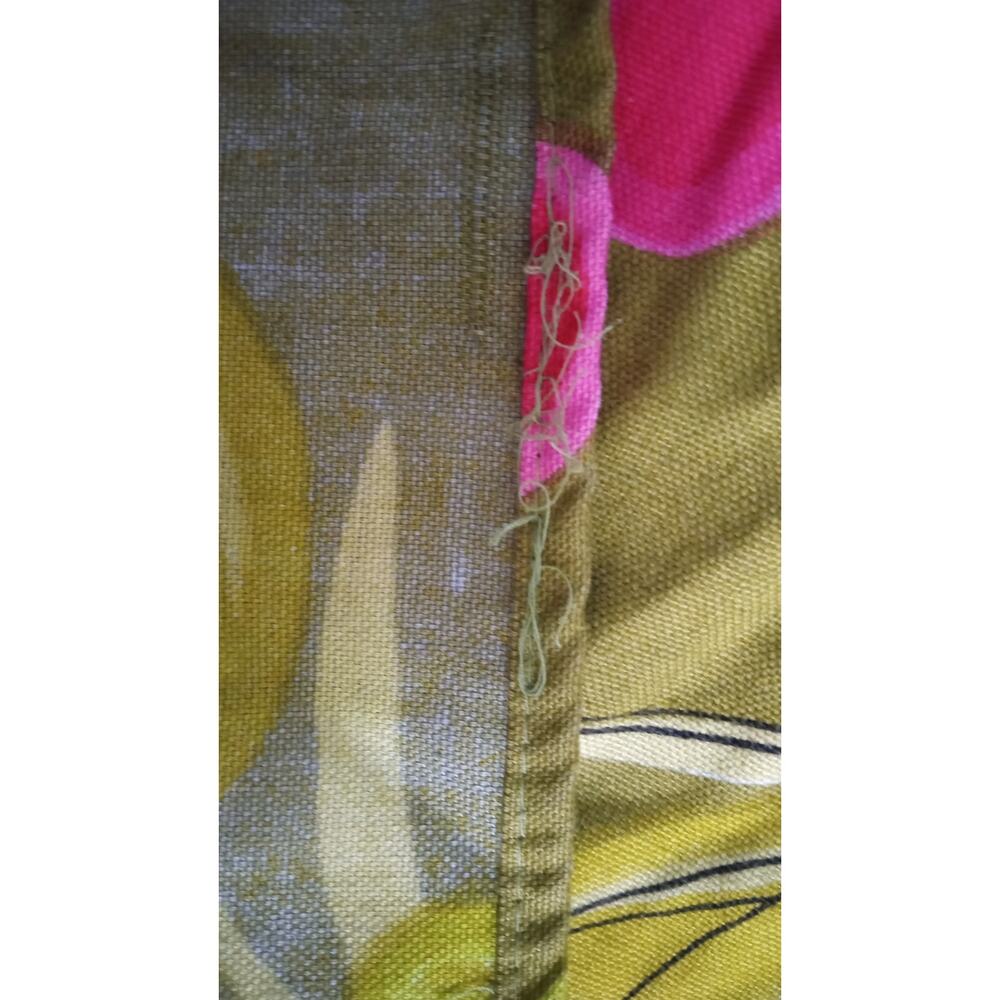 Vera Neumann Tablecloth Green Pink Floral Cotton 58" x 100" Mod MCM - Picture 6 of 8